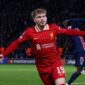 Harvey Elliott mencetak gol tunggal untuk kemenangan Liverpool atas PSG di Leg 1 Babak 16 Besar UCL,Kamis (6/3) dini hari WIB.